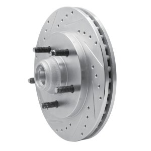Ford Expedition Brake Rotor (1) - Front Left - R1 Concepts - Drilled & Slotted - Silver - `99-`04
